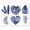 Designart - Tropical Blue Watercolour Leaves I - Farmhouse Canvas Wall Art Print